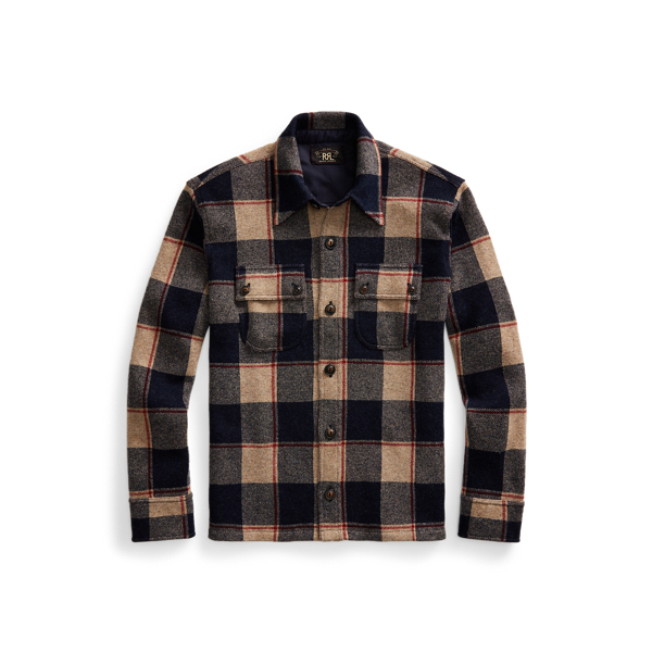 Plaid Wool-Cashmere Workshirt Sweater