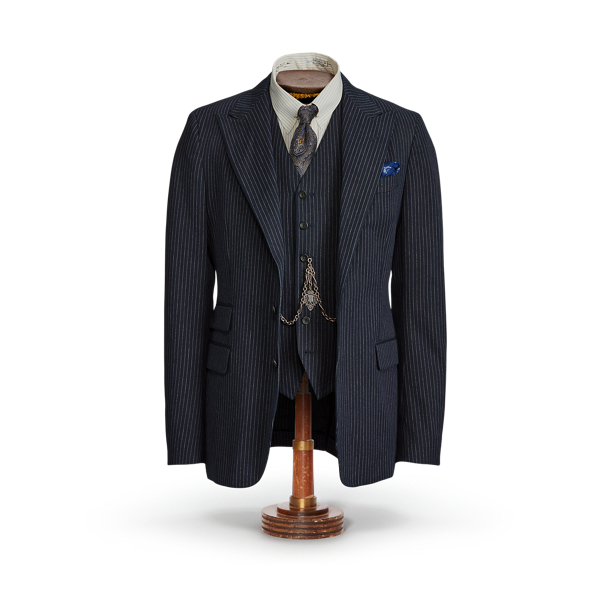 Indigo gestreept visgraat colbert RRL in 1
