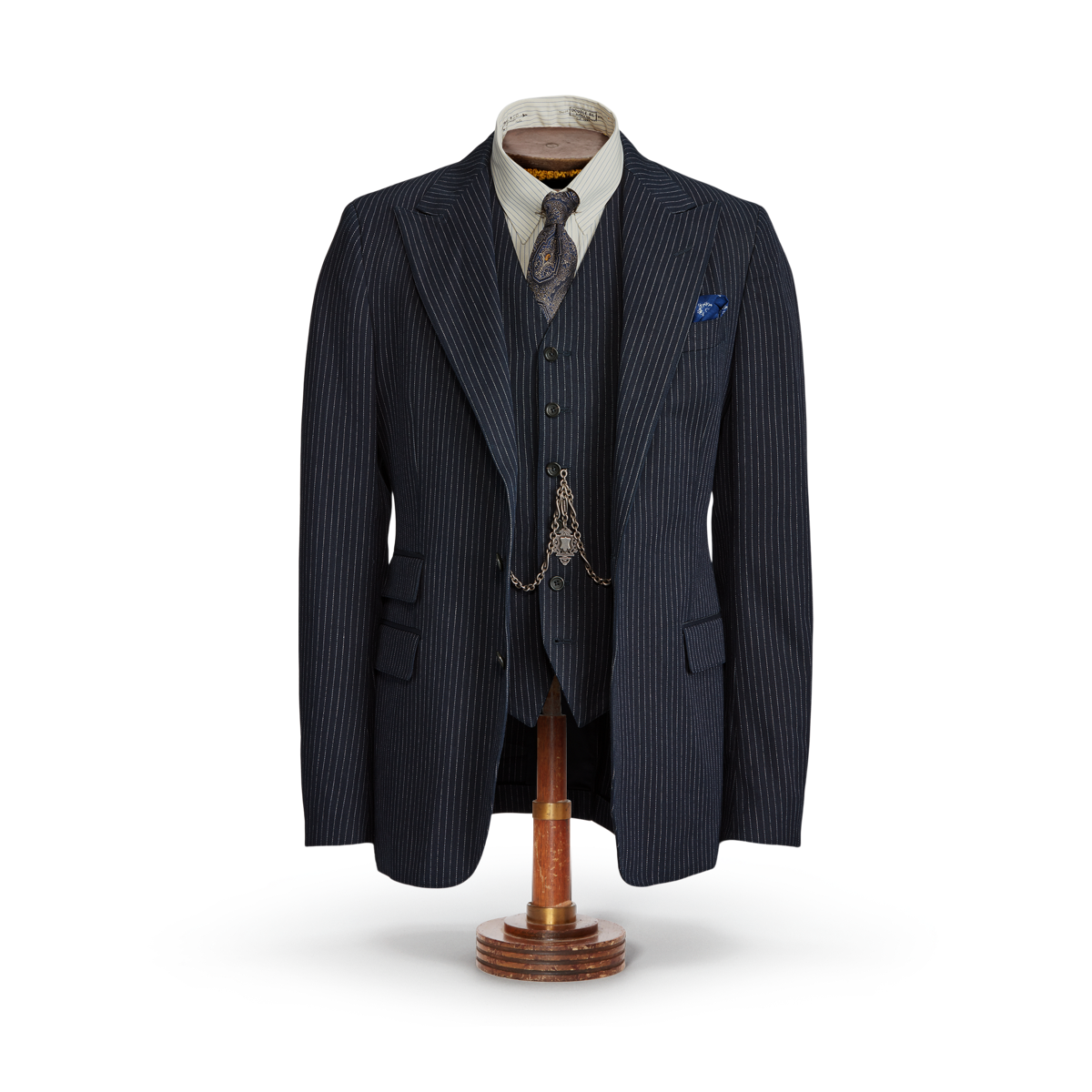 Indigo Striped Herringbone Suit Jacket