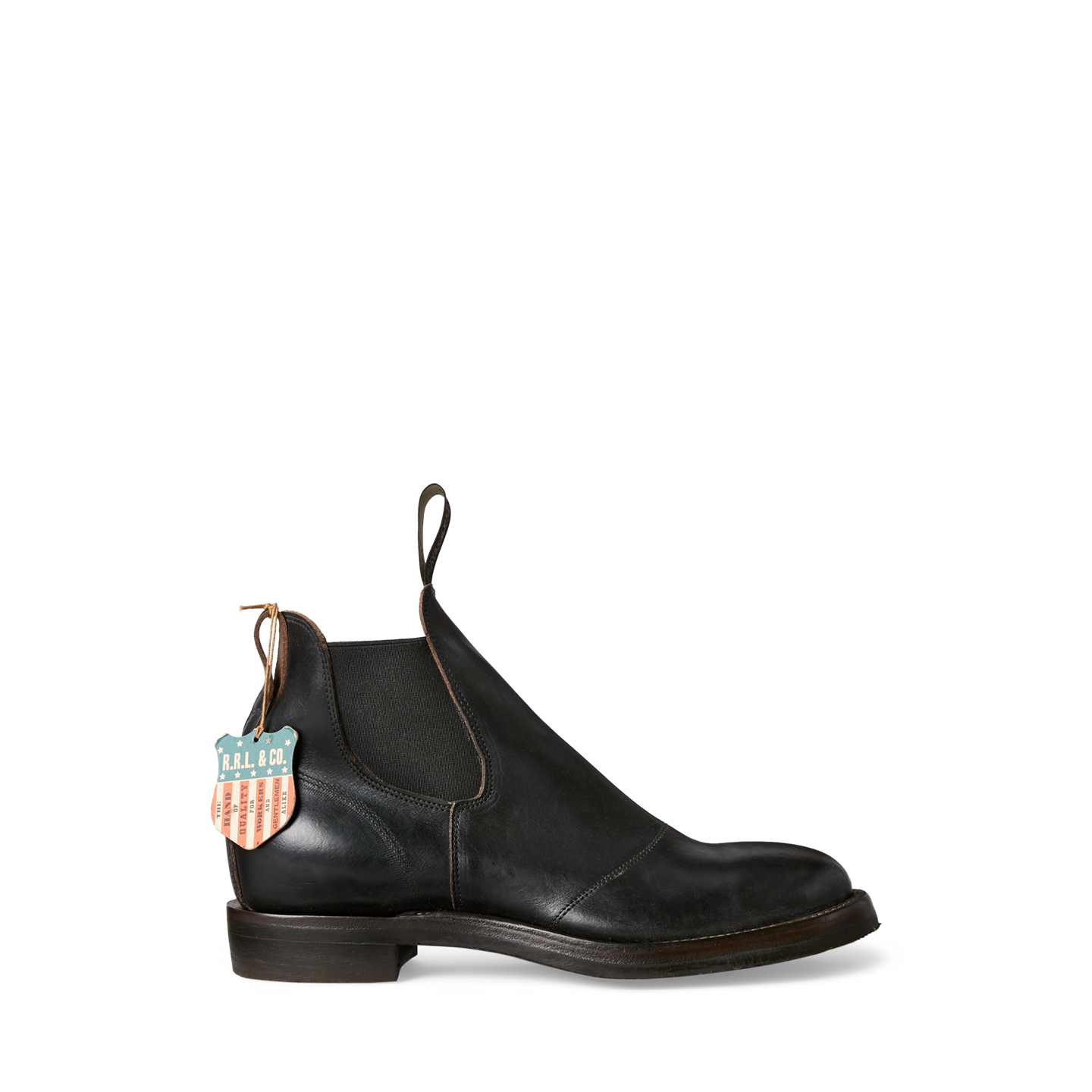 Мужские ботинки Ralph Lauren Hand-Burnished Leather Chelsea, цвет: Чёрный — фото 5