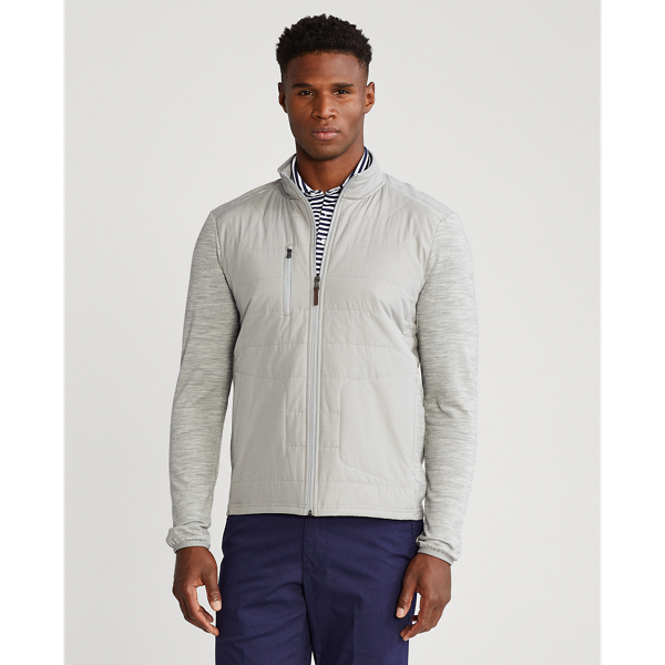 Light Grey Heather Panelled Stretch Terry Jacket RLX 3