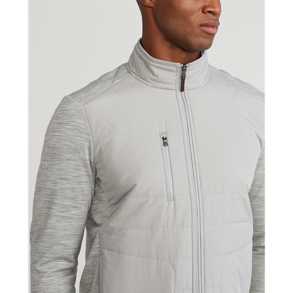 Light Grey Heather Panelled Stretch Terry Jacket RLX 5