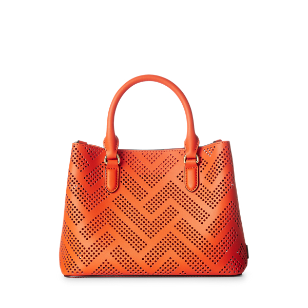 Perforated Leather Mini Marcy II Satchel Lauren 1