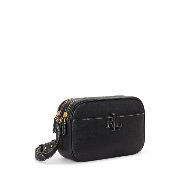 Black/Ecru Pebbled Leather Carrie Crossbody Lauren 3