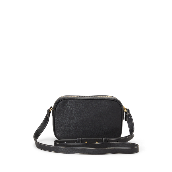 Black/Ecru Pebbled Leather Carrie Crossbody Lauren 4