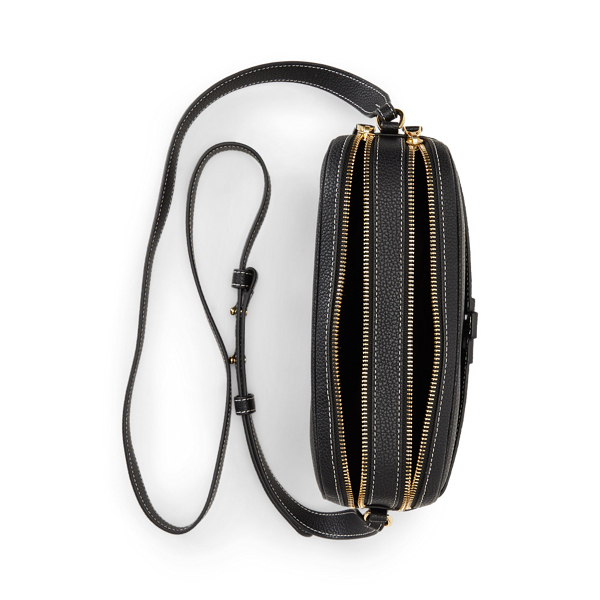 Black/Ecru Pebbled Leather Carrie Crossbody Lauren 5