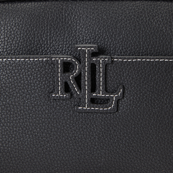 Black/Ecru Pebbled Leather Carrie Crossbody Lauren 6
