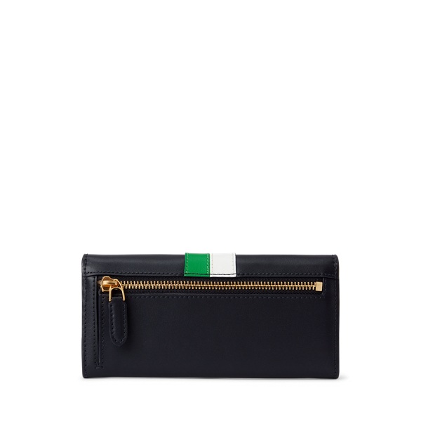 Navy/White Pebbled Leather Continental Wallet Lauren 2