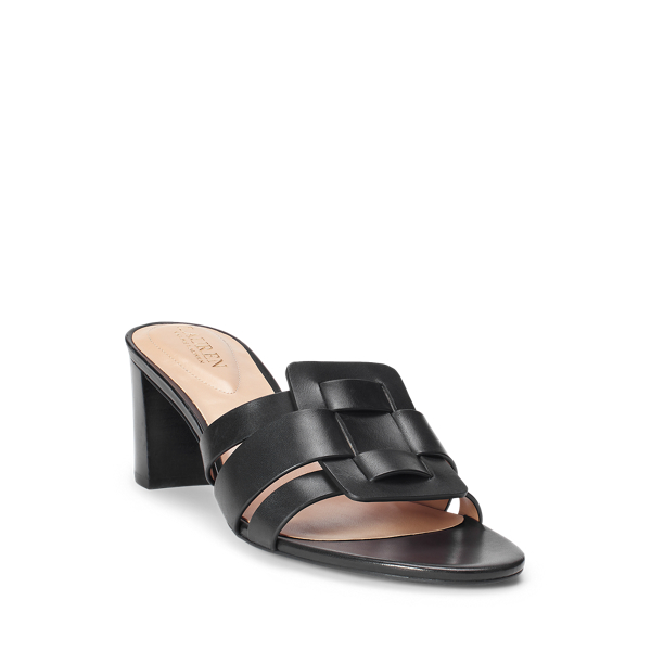 Black Whitnee Burnished Leather Sandal Lauren 2