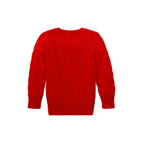 RL Red Cable-Knit Cotton Jumper Boys 1.5-6 Years 2