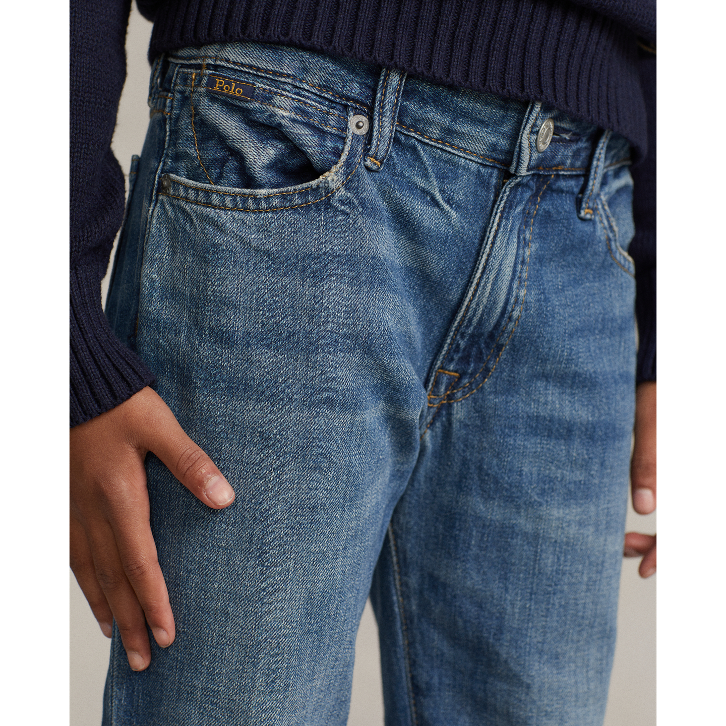 Детские джинсы Ralph Lauren Astor Slim Boyfriend, цвет: Варёный — фото 2