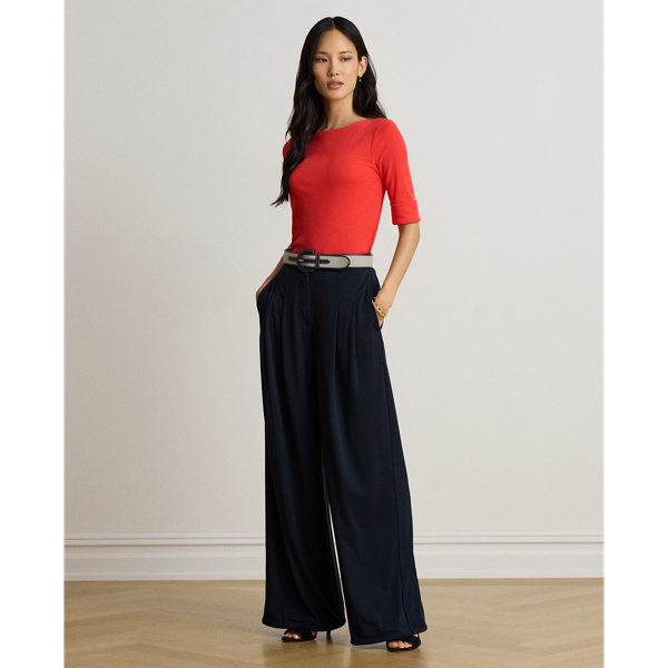 Stretch Cotton Boatneck Tee