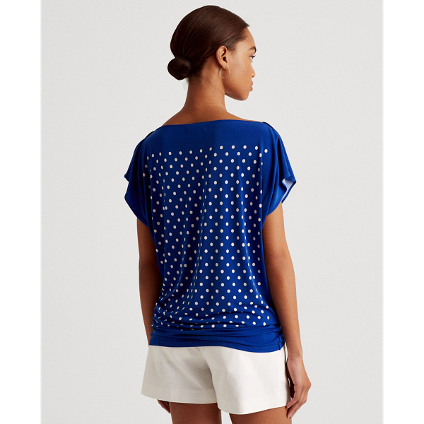 Sapphire Star/White Polka-Dot Logo Jersey Top Lauren 5