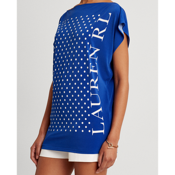 Sapphire Star/White Polka-Dot Logo Jersey Top Lauren 6