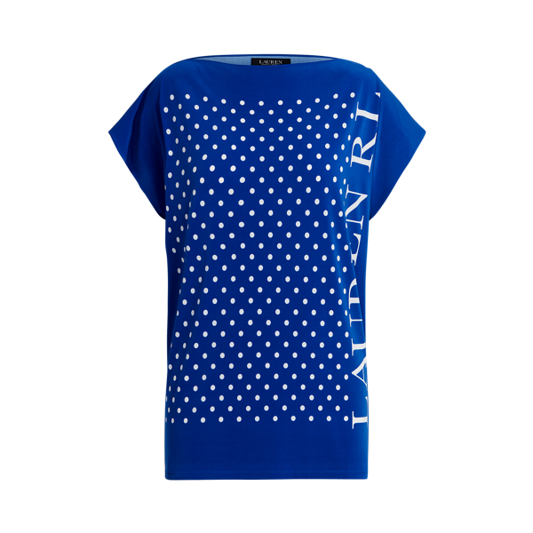 Polka-Dot Logo Jersey Top Lauren 1
