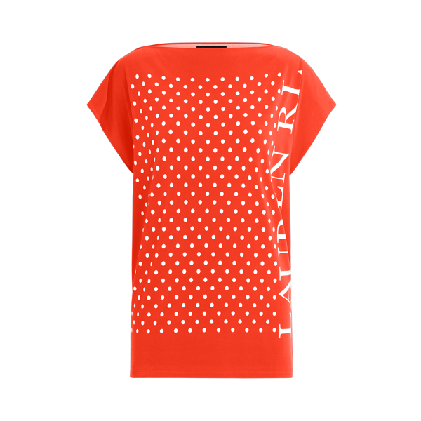 Bright Hibiscus/ White Polka-Dot Logo Jersey Top Lauren 2