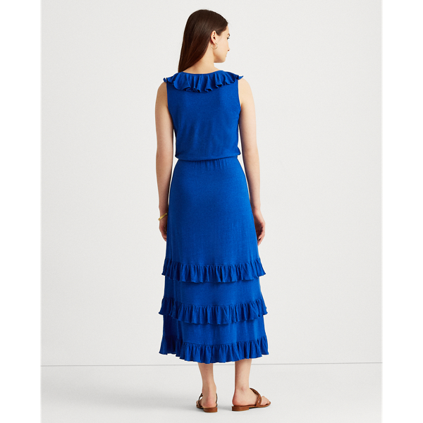 Sapphire Star Linen-Blend Jersey Sleeveless Dress Lauren 5