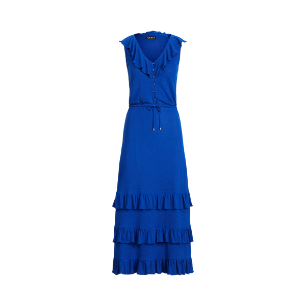 Sapphire Star Linen-Blend Jersey Sleeveless Dress Lauren 2