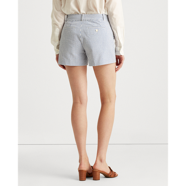 Sapphire Star/White Stretch Seersucker Short Lauren 5