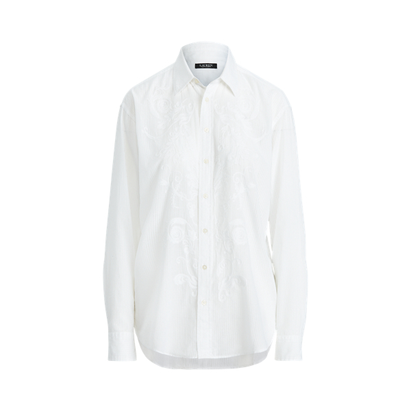 White Shadow Striped Cotton Dobby Shirt Lauren 2