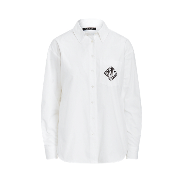 Logo Cotton Broadcloth Shirt Lauren 1
