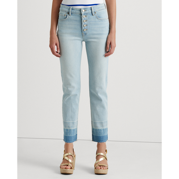 Paradise Blue Wash High-Rise Straight Ankle Jean Lauren Petite 4