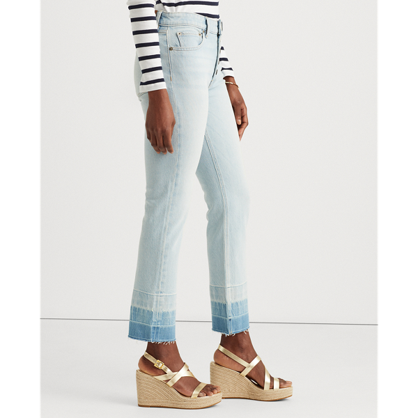 Paradise Blue Wash High-Rise Straight Ankle Jean Lauren Petite 5