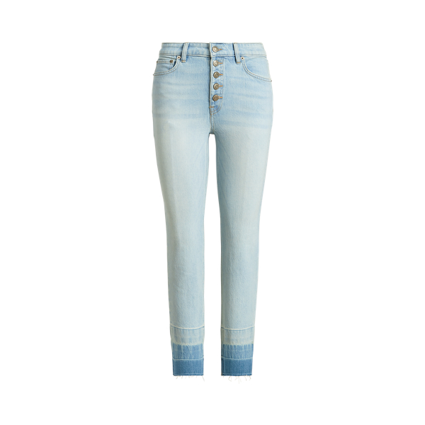 Paradise Blue Wash High-Rise Straight Ankle Jean Lauren Petite 2