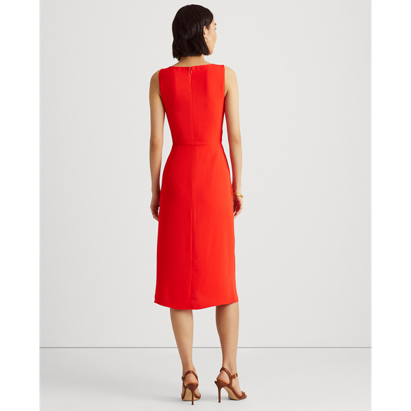 Bright Hibiscus Georgette V-Neck Dress Lauren 5