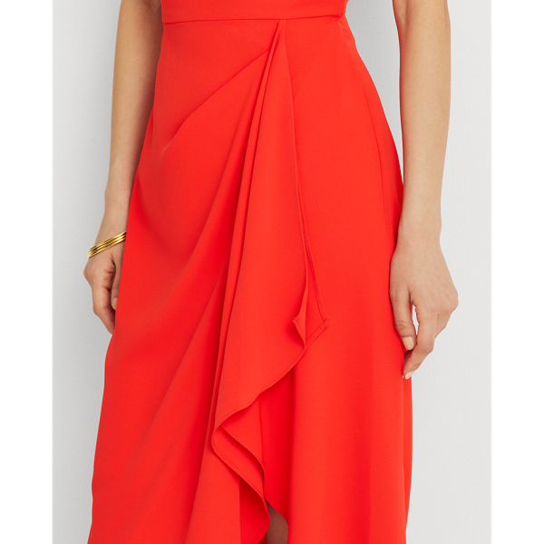 Bright Hibiscus Georgette V-Neck Dress Lauren 6