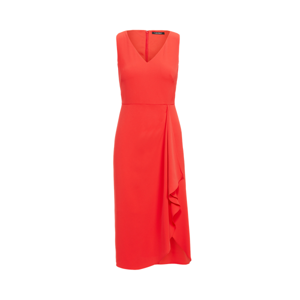 Bright Hibiscus Georgette V-Neck Dress Lauren 2