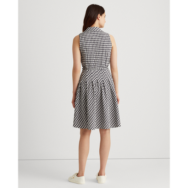 Lighthouse Navy/White Gingham Sleeveless Dress Lauren 5