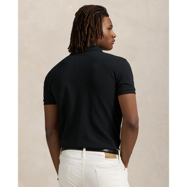 Custom Slim Fit Mesh Polo Shirt Polo Ralph Lauren in RL Black 5