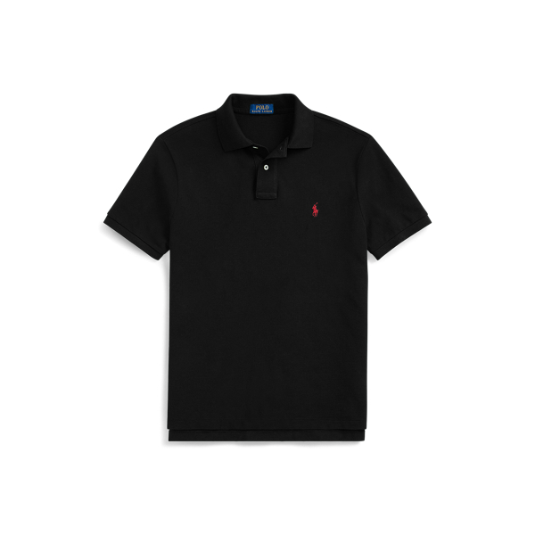 Custom Slim Fit Mesh Polo Shirt Polo Ralph Lauren in RL Black 2