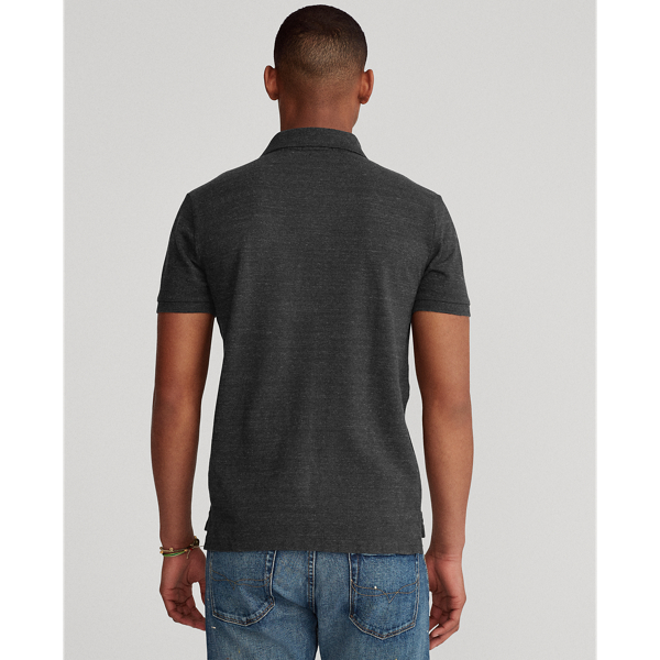 Black Marl Heather Custom Slim Fit Mesh Polo Shirt Polo Ralph Lauren 5