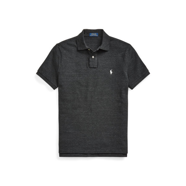 Black Marl Heather Custom Slim Fit Mesh Polo Shirt Polo Ralph Lauren 2