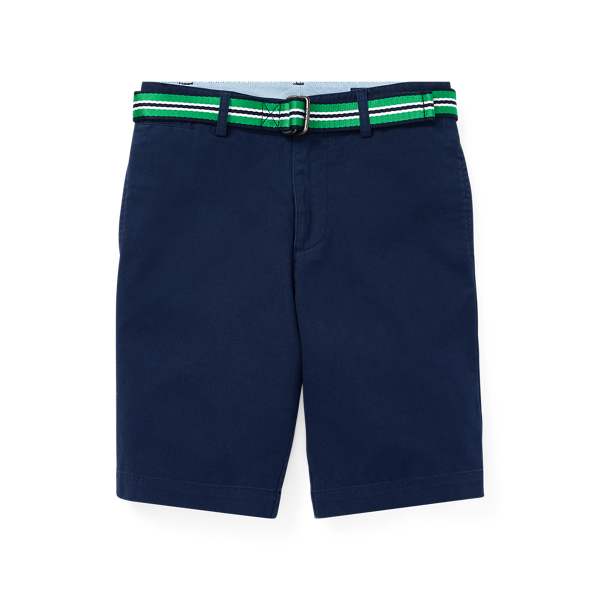 Slim Fit Belted Stretch Chino Short