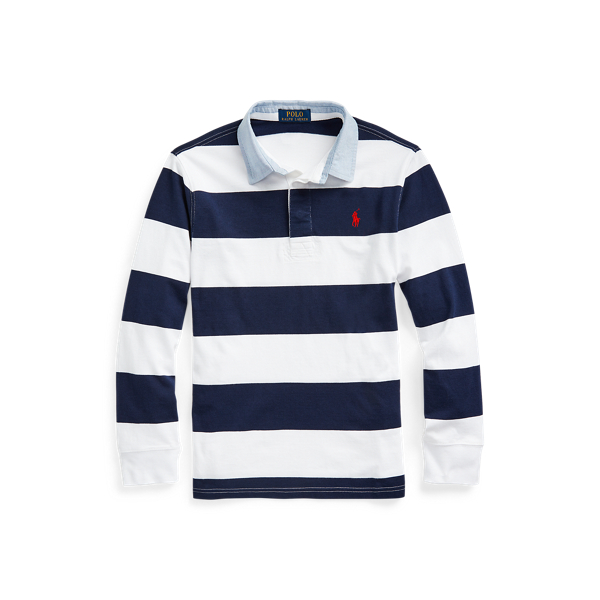 Striped Cotton Rugby Shirt Boys 6-14 Years 1