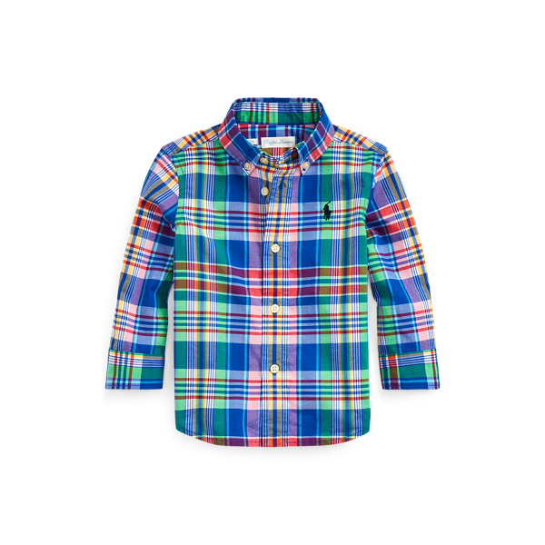 Geruit poplin overhemd