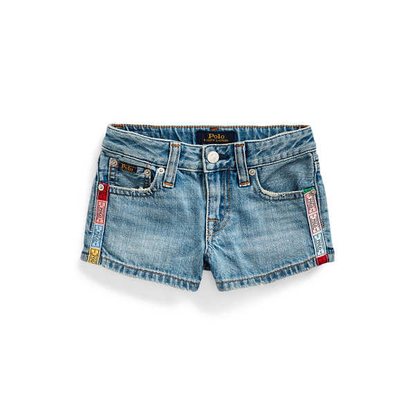 Striped Cotton Denim Short