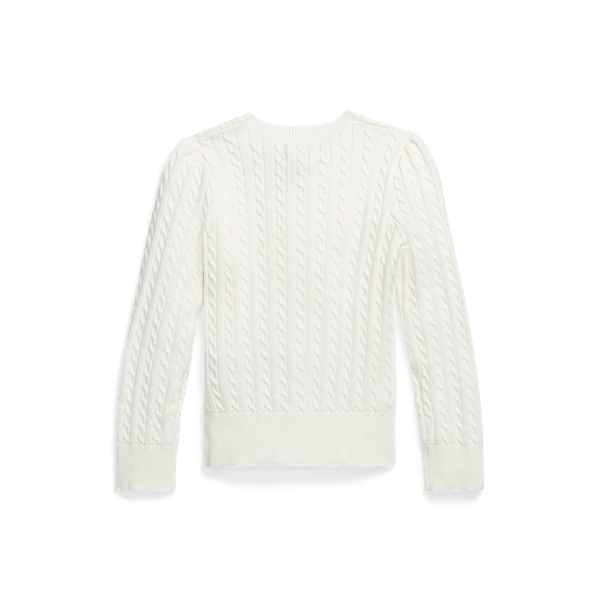 Trophy Cream Mini-Cable Cotton Cardigan Girls 1.5-6.5 Years 2