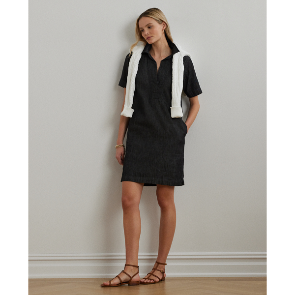 Nightfall Wash Denim Shift Dress Lauren 1