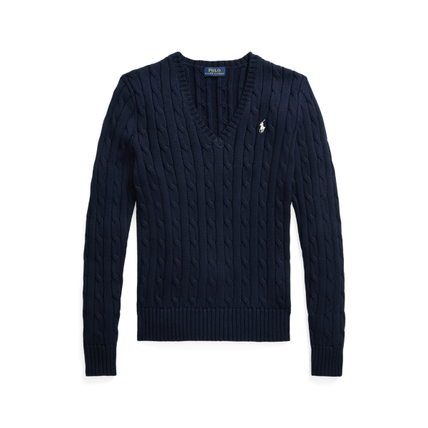 Cable-Knit V-Neck Jumper