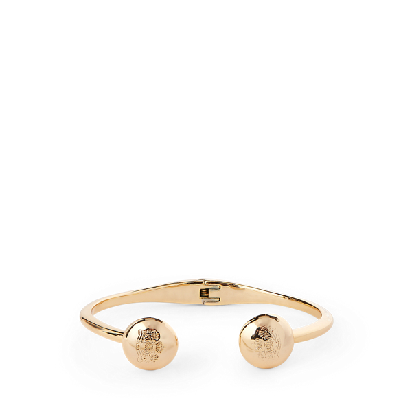 Gold-Tone Crest Hinge Bracelet