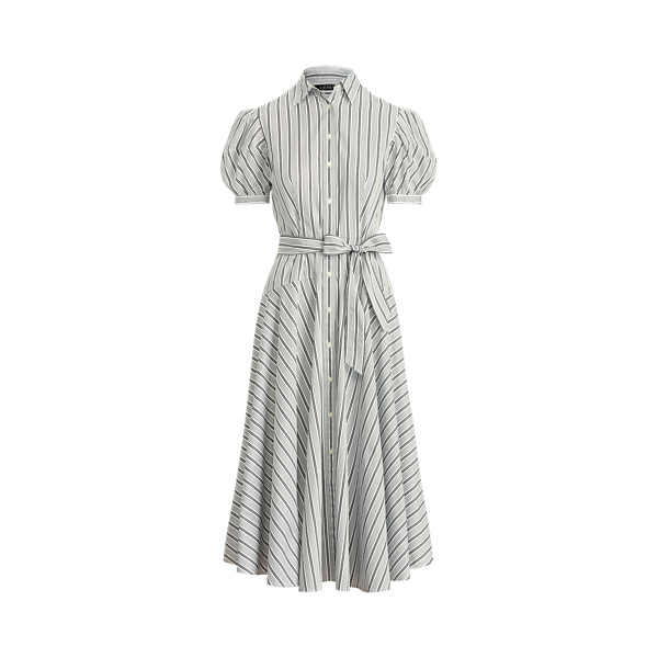 Striped Cotton Broadcloth Shirtdress Lauren 1