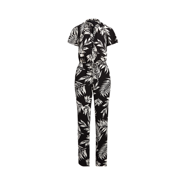 Palm-Print Crepe Jumpsuit Lauren 1
