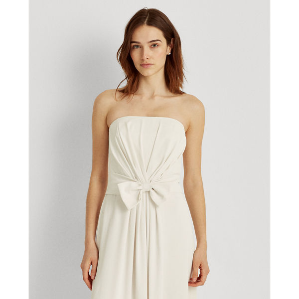 Lauren White Georgette Strapless Dress Lauren 4
