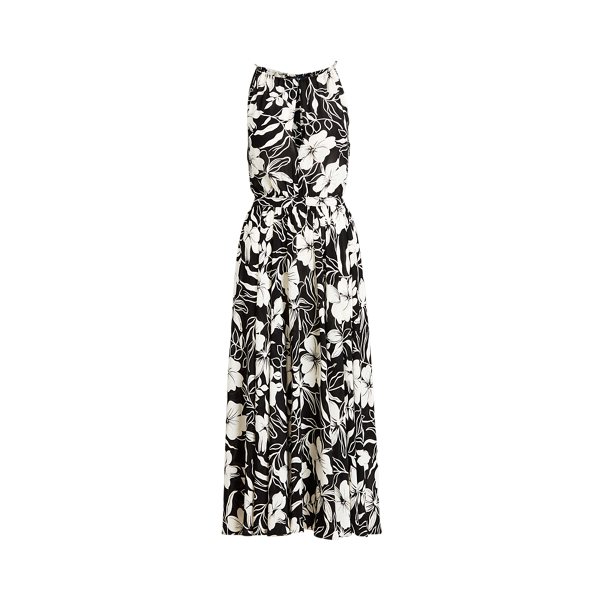 Robe dos nu en cr&ecirc;pe fleuri Polo Ralph Lauren en 1