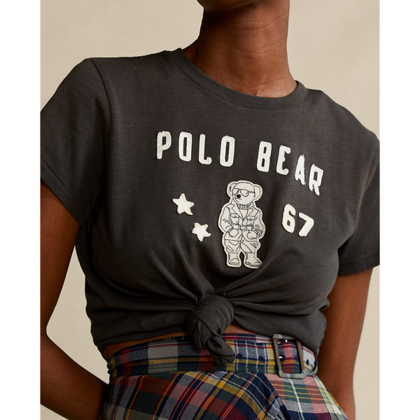 Jersey-T-Shirt mit Safari Polo Bear Polo Ralph Lauren in Schwarze Maske 6