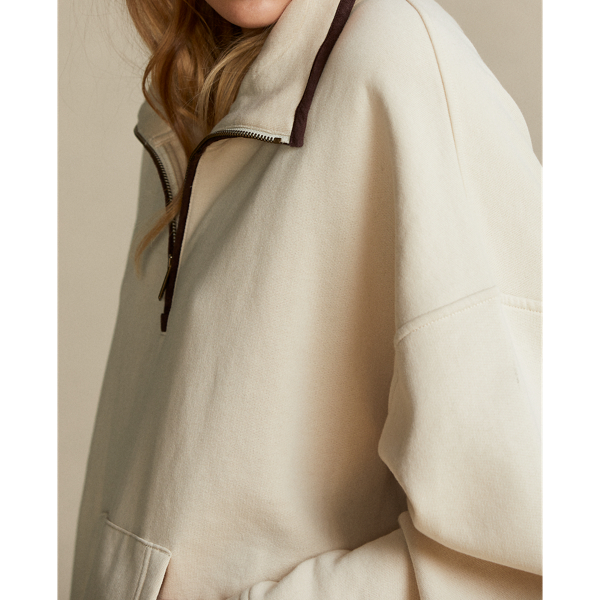 Fleece poncho met leren afwerking Polo Ralph Lauren in English Cream 6